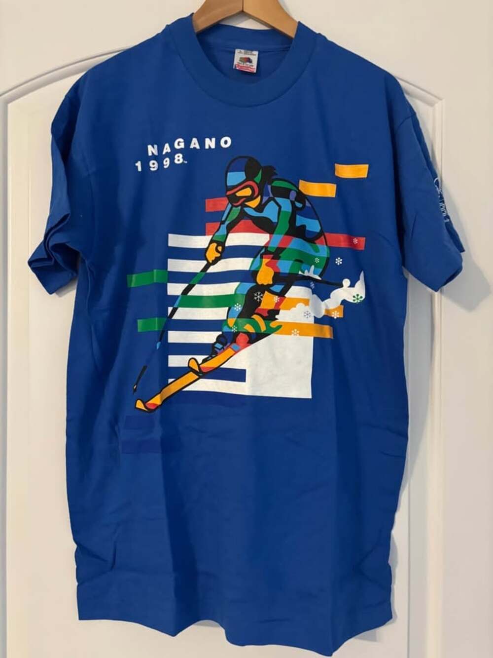 Vtg 1998 Nagano Olympics IBM Skiing T-Shirt L Fruit of the Loom NOS Unworn USA